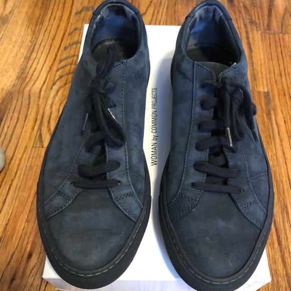 Common Projects Shoes - EUC Common Projects Achilles Low sneakers tennis shoes navy blue suede 8 38 M